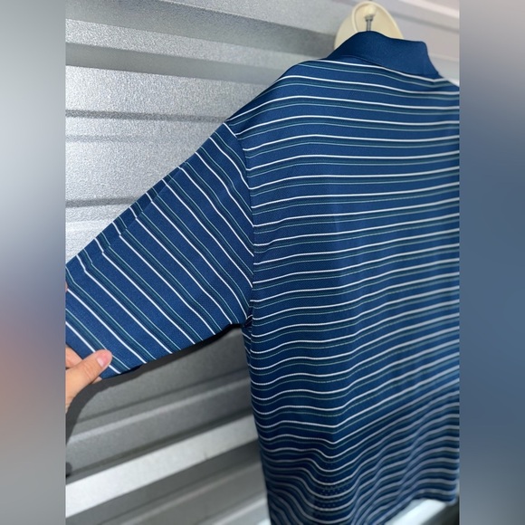 Men’s NIKE Golf Tour Performance DRI-Fit Blue Striped Polo Golf Shirt Size Large - Picture 9 of 10